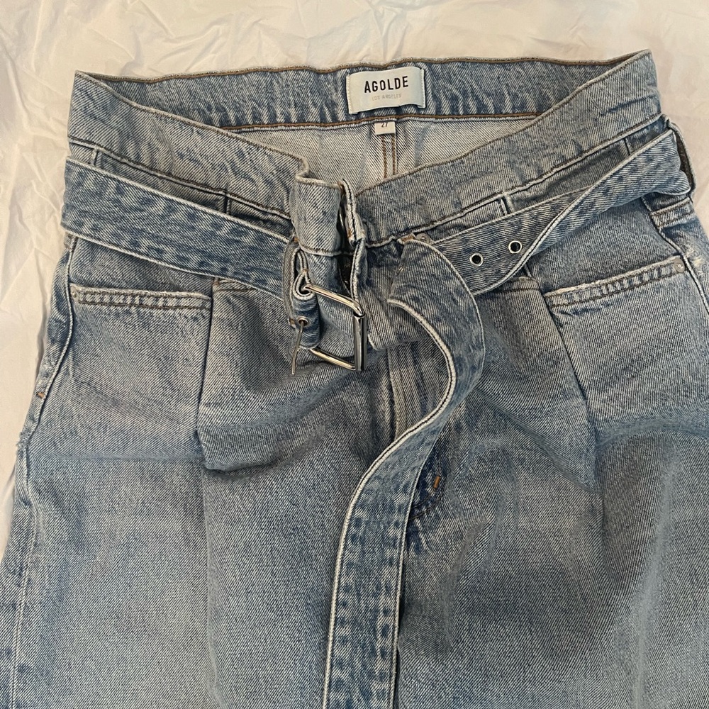 Agolde paper bag baggy light wash jeans
